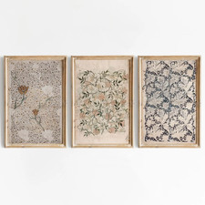 Vintage Botanical Wall Art Decor Antique Floral Canvas Wall Art Neutral Flower P