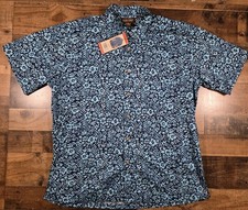 Cooke Street Hawaiian Shirt Men XXL Blue Floral Short Sleeve Button Up Aloha New