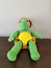 Eden Franklin Plush Turtle Stuffed Animal Medium Green Yellow Brown Red Hat