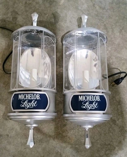 Vintage Michelob Light Beer Wall Sconce Lighted Sign 1982 USA Made