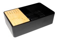ALFI brand ABFS3320S 33" Farmhouse Single Basin Fireclay Kitchen - Black