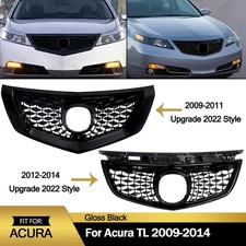 New 2022 Style Front Upper Grille Assembly For Acura Tl 2009-2014 Gloss Black