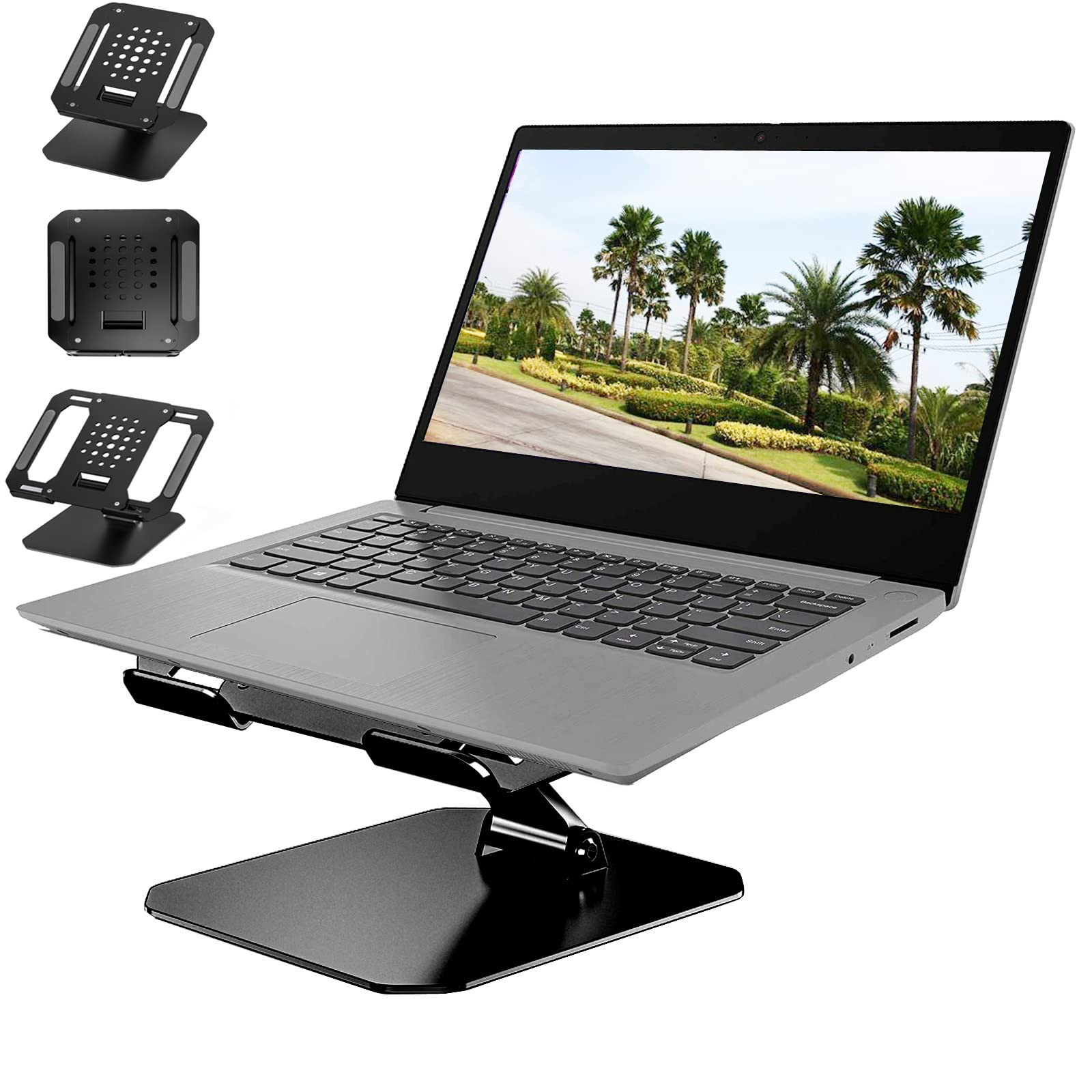 Adjustable Laptop Stand Adjust Height & Foldable Portable Aluminium Computer ...