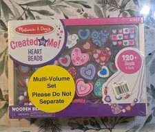 Melissa  Doug Sweet Hearts and Butterfly Friends Bead Set of 2 - 250 Woode