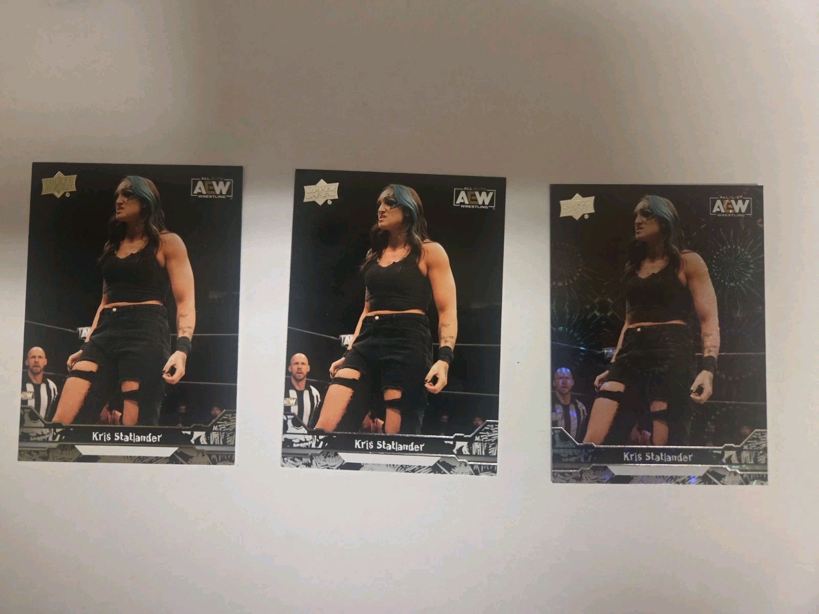 2023 UPPER DECK AEW #5 KRIS STATLANDER (3)wrestling cards- Pyro,Gold,Base