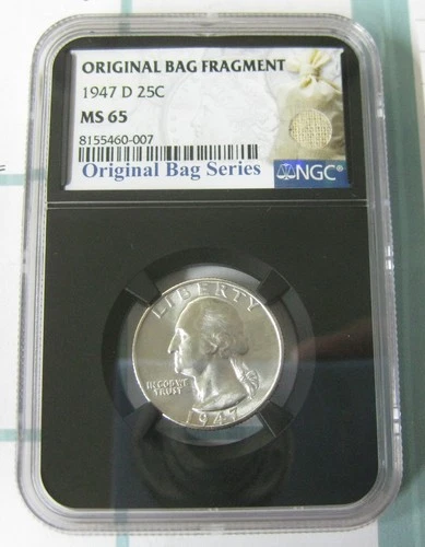 1947-D Washington Quarter NGC MS 65 Original Bag Fragment Gem Uncirculated