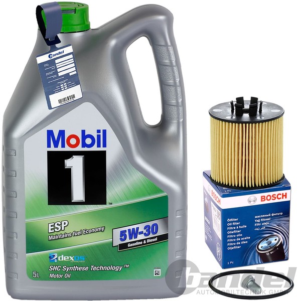 Bosch ÖLfilter+Mobil 1 Esp 5W30 ÖL Passend FüR Skoda Roomster Fabia 2 Vw Polo 9N-image