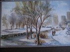 1960s vintage greeting card Hallmark CHRISTMAS Glittered City Park in Winter — photo 2