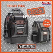 Veto Pro Pac Tech PAC Backpack Tool Bag 46 Pockets With Free CB-LD Meter Bag