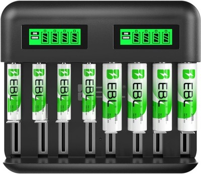 EBL Akku Ladegerät 4 AA 2800mAh 4 AAA 1100