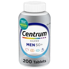 Centrum Silver 50+ Mens Multivitamin, B & D3, 200 Count, Daily Vital Nutrients