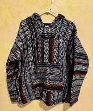 Baja Joe Unisex Drug Rug Med Pullover Mexican Poncho Kangaroo Pocket Hoodie