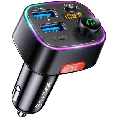 Rainbow Light Switch Bluetooth FM Transmitter Car Adapter