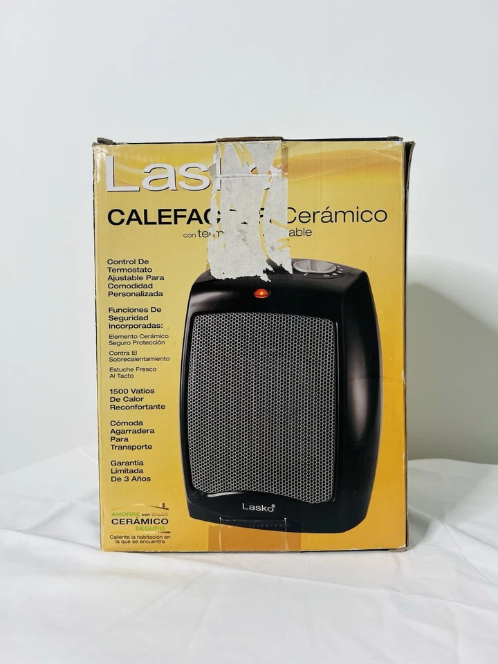 Lasko 1500W 9" Cerámica Mesa Calentador Termostato Ajustable CD09250 Negro Foto 3 de 4