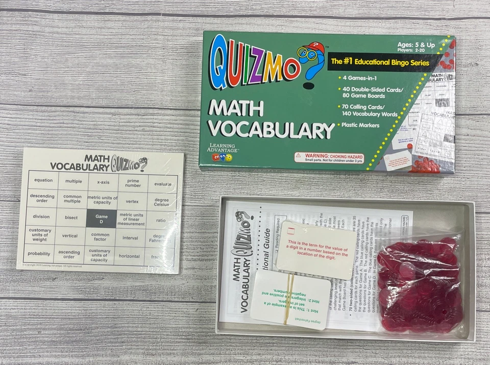 Quizmo Math Vocabulary, 4 Games in 1, Learning Game by Learning Advantages *Read - Image 2 of 4