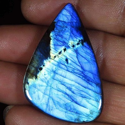 natural LABRADORITE cabochon Opaque loose gemstone 65.35 Carat. (30 x 47 x 5 mm)