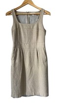 Banana Republic Women Woven Dress Sz 6 Beige A-line Empire Waist Career Business
