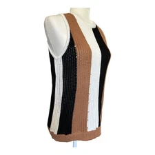 Mod Boutique Knit Tank Size Medium Khaki and Black Stripe