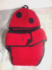 Crochet Baby Ladybug Outfit 0-9 Months Red Black Hat Bloomers Newborn Photos