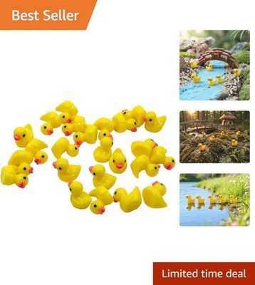 25PCS Adorable Mini Yellow Duck Decorations for Enchanting Fairy Gardens
