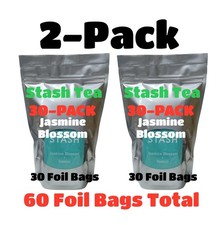 2 PACK JASMINE GREEN TEA 30 Bags each Non-GMO Kosher STASH