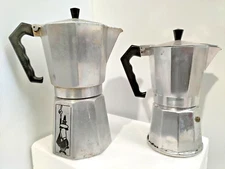 Vintage Coffee Maker 2x Stovetop Espresso Moka x2 Italian Retro Mid Century - AF