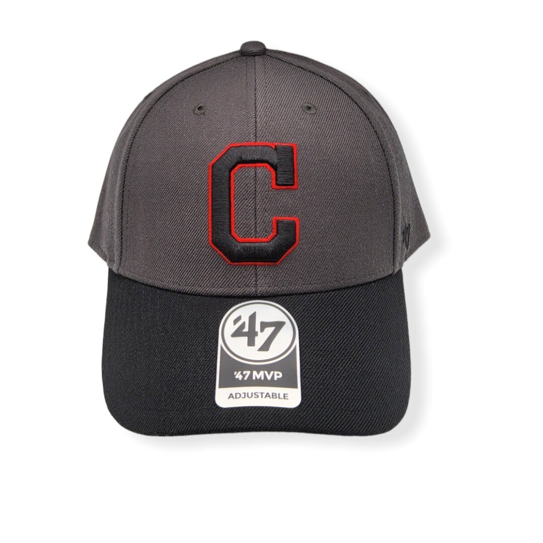 Cleveland Indians 黒 キャップ 7 3/8МLB公認シール無し