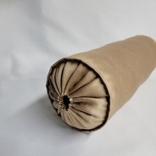 Decorative Tube Pillow, light Brown Satee, 18" Long X 6" wide include filling.