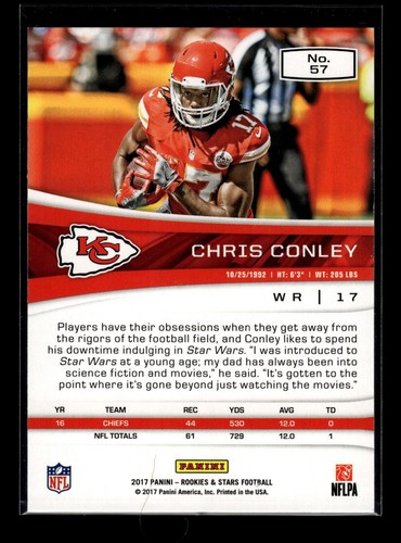2017 Panini Rookies & Stars GREEN #57 Chris Conley (NM)(FTB) - Picture 2 of 2
