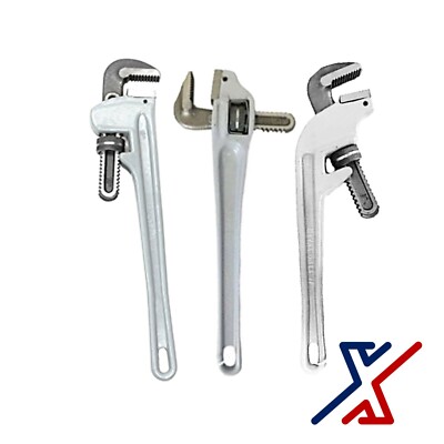 18'' Adjustable Aluminum Pipe Wrench Set of 3 (Regular, 90 & 45 Degree) by X1 Too