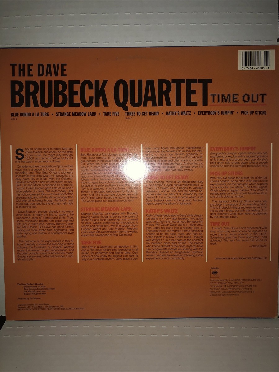 Dave Brubeck - TIME OUT - Vinyl LP 1987 CJ 40585 Columbia Jazz