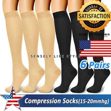 US Compression Socks for Men Women 15-20 mmHg Helps in Muscle Recovery 3 Pairs