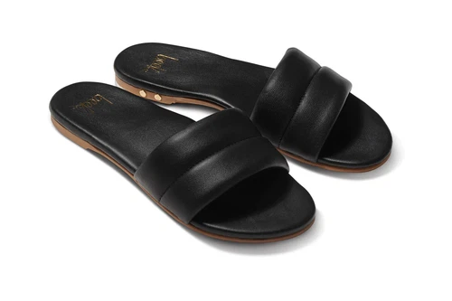 $250 BEEK SUGARBIRD BLACK SLIDE SANDAL PUFFY FOAM LEATHER COMFORT 11 (DC1)
