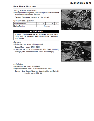 Kawasaki Eliminator125 Eliminator 125 Repair Workshop Manual USB 2006 - 2007 - Picture 9 of 9