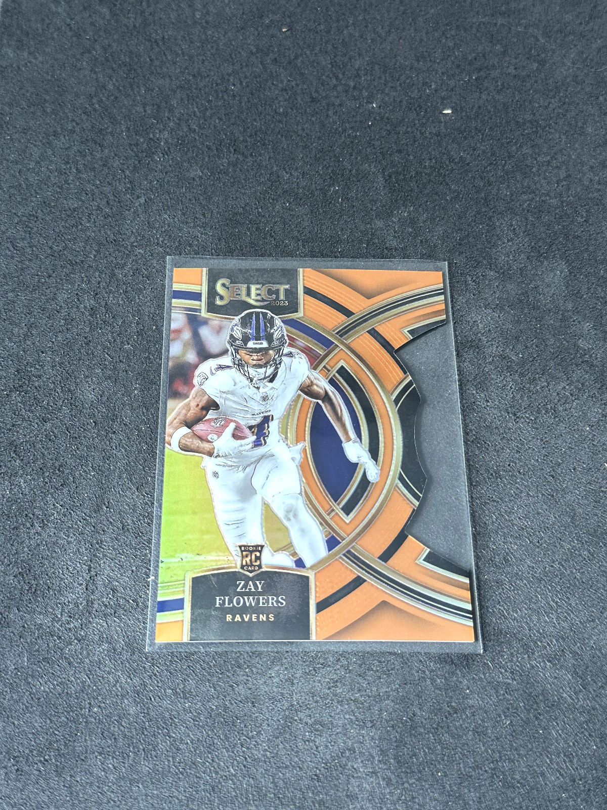 Zay Flowers 2023 Panini Select Orange Prizm Premier Die Cut RC #133 009/399