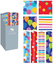 4 Rolls Gift Wrapping Paper Bright Unisex Happy Birthday 3M x 70cm Roll 12 Metre