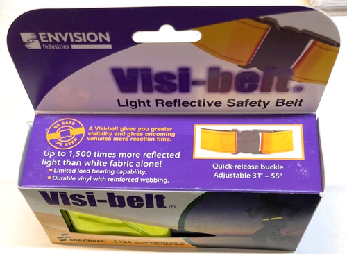 Envision Visi-belt Light reflective Safety Belt Florescent Lime Yellow, 31"-55" - Picture 2 of 5