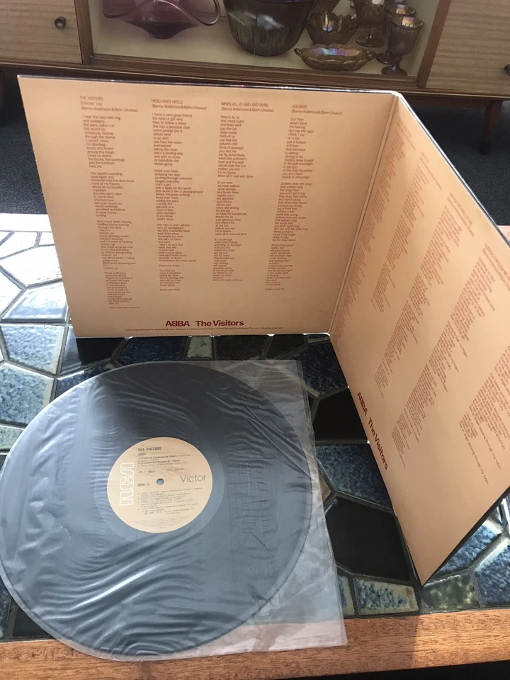 ABBA The Visitors 1981 Vintage Vinyl LP Record Album Plus Song Lyrics - Image 2 of 3