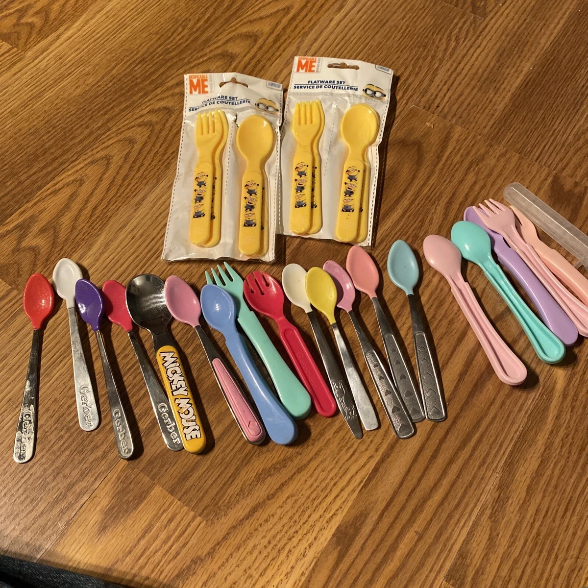Lot of Various Vintage Baby Silverware Feeding Toddler Spoons