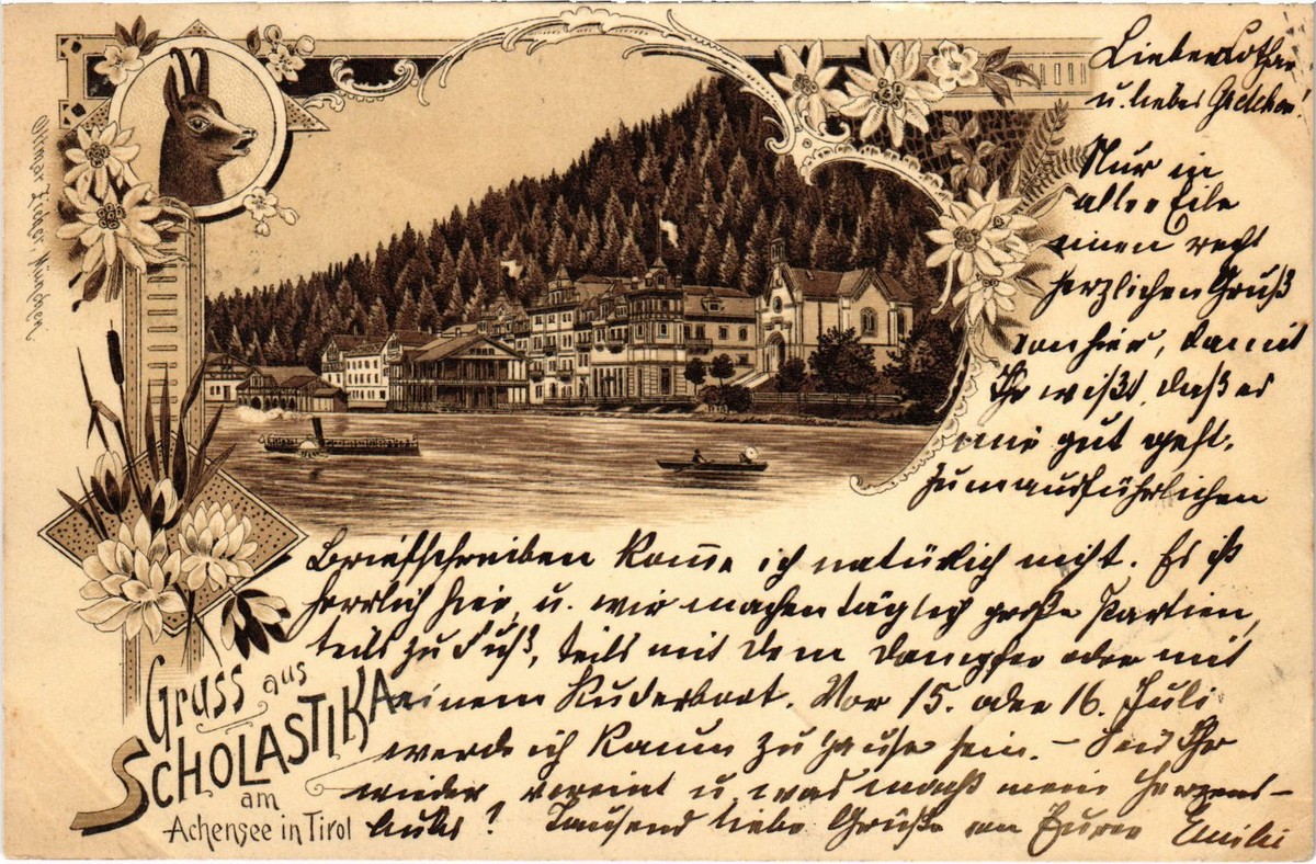 人形　GRUSS aus　Wien PC AUSTRIA GRUSS AUS SCHOLASTIKA ACHENSEE TIROL VORLAUFER (a59803
