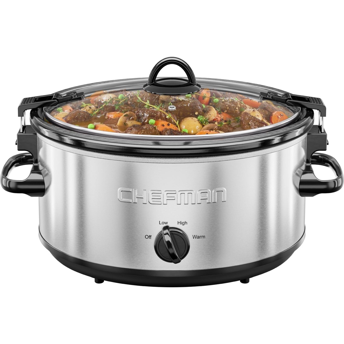 Chefman RJ15-6-LL-V2 6 Qt. Slow Cooker w/ Locking Lid and Three  