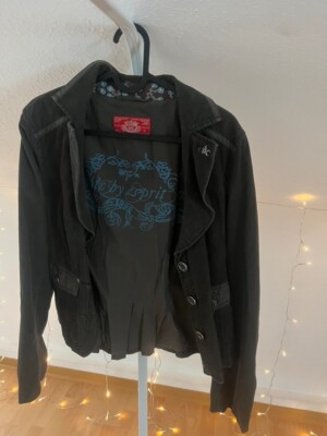 dunkle schwarz braune Jeansjacke von Esprit