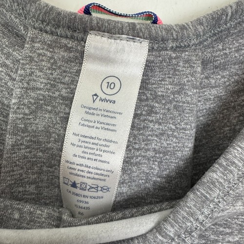 Ivivva By Lululemon Girls Gray Long Sleeve Athletic Top Size 10 - Picture 2 of 5