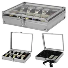 Aluminum Alloy Box for Watch Pick Watch Storage Display Box with Multiple Slots