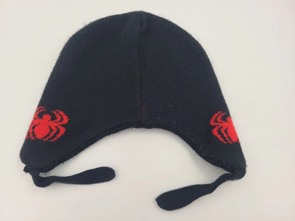 Youth Spider-Man Ear Flaps Tassels Beanie Winter Knit Hat Stocking Cap Boy Girl - Image 2 of 4