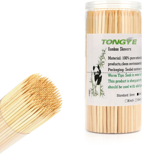 [200 PCS] 4 Inch Bamboo Skewers, Premium Wooden Skewers without ...