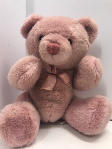 Dakin Plush Bear Pink Teddy Jointed 