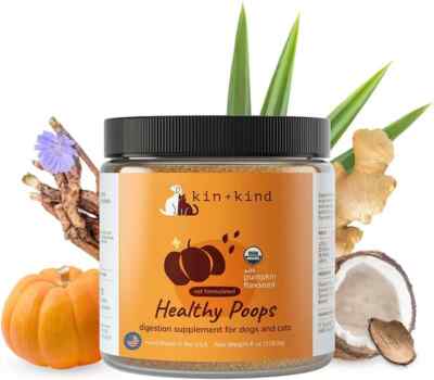 kin+kind Organic Healthy Poops Digestion Supplement for Cats & Dogs, 8-oz