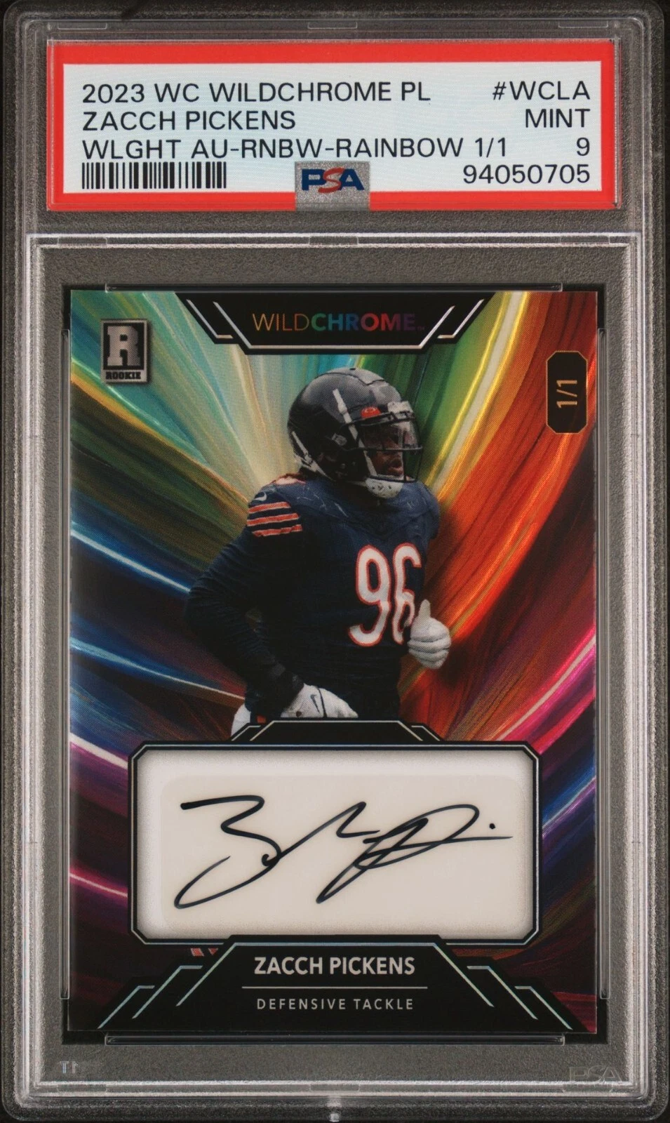 Zacch Pickens Wild Card Wildchrome Pro-Look Hobby Wildlight Autograph #WCLA Rainbow 1/1