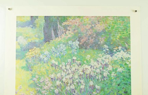 WILLIAM CHADWICK Irises Old Lyme Griswold Museum Exhibition Impressionist 26x30" - Picture 3 of 10